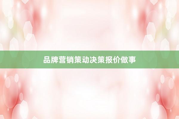 品牌营销策动决策报价做事